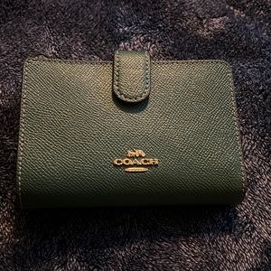 Coach green bifold wallet